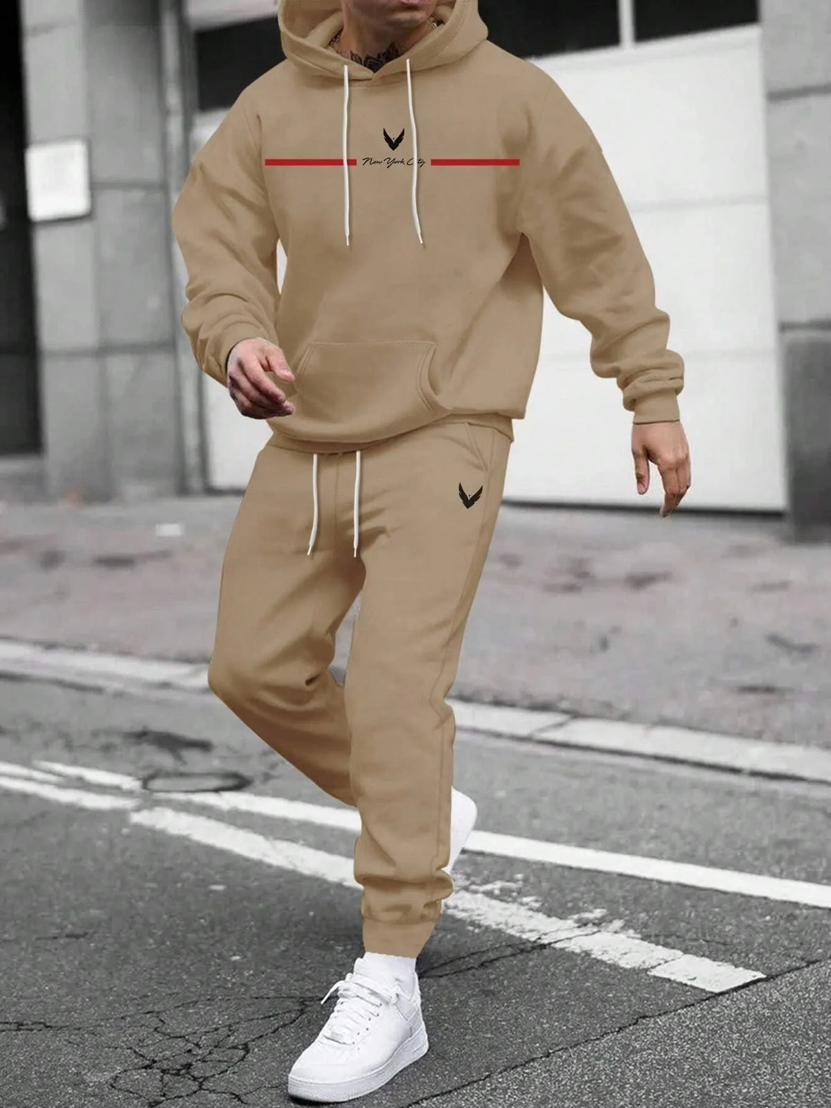Autumn Winter Piece Set for men Drawstring Women's Tracksuit Hooded Suit Quality Comfortable Casual Pullover Fashion Daily