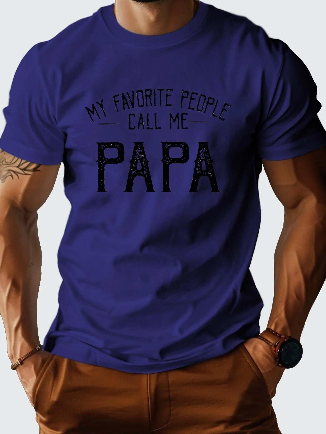 Papa G500 Soft Touch Pure Cotton Crew Neck Regular Fit Mens T-Shirt for All Seasons - Breathable, Slight Stretch, Comfortable, C