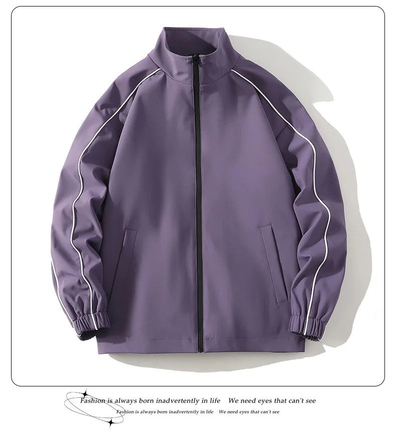 Autumn and Spring Fashion Solid Color Windproof Waterproof Sports Suit Men's Casual Loose Comfortable High Quality Two-piece Set