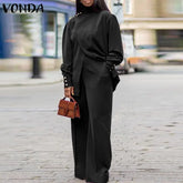 plus size autumn high neck suit
