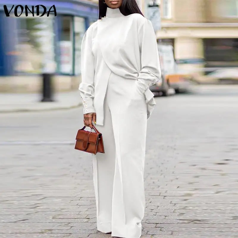 plus size autumn high neck suit