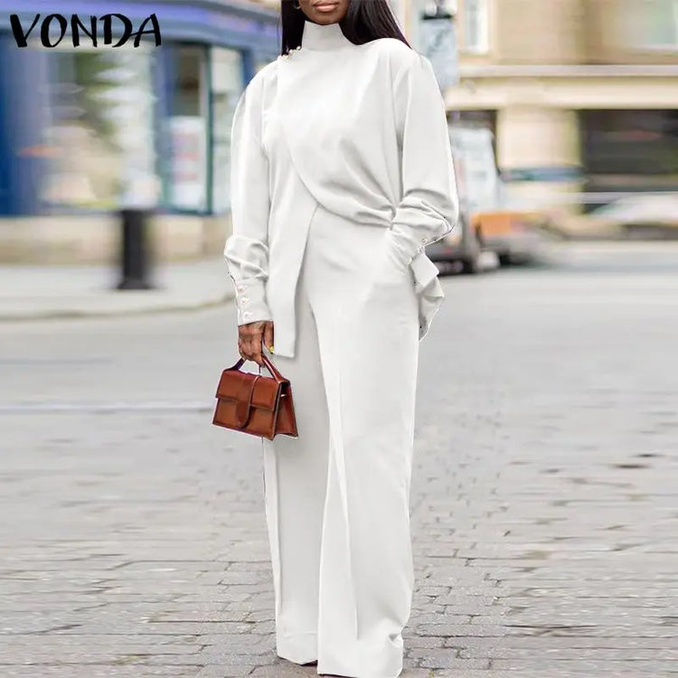 plus size autumn high neck suit