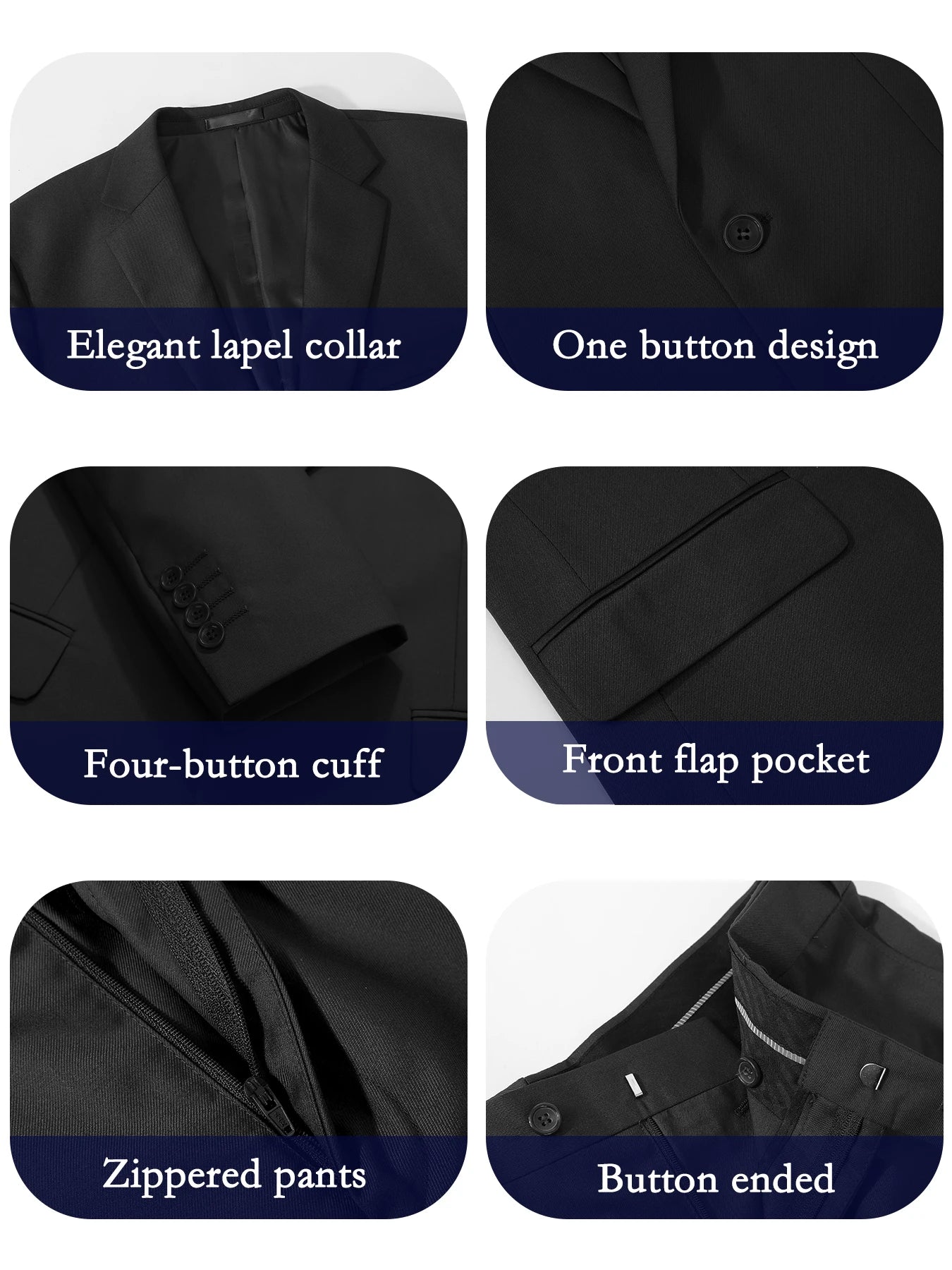 4PCS Men's Formal Tuxedo Set: Vest + Pants + Socks | Classic Solid Suit for Business/Party/Interview