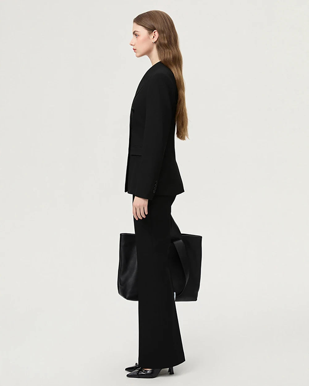 Fashion Classic Long Sleeved Triple-Breasted Women's Suit Luxury Business Jacket Two-Piece Set High-End And Elegant Slim Style