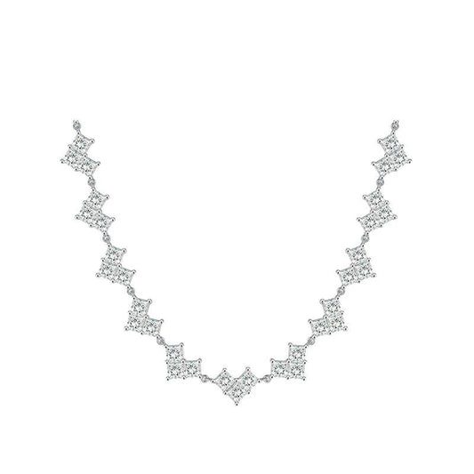 1 fashionable princess square-cut synthetic zircon love necklace, copper 18k gold-plated, exquisite hand-inlaid, luxury gift for