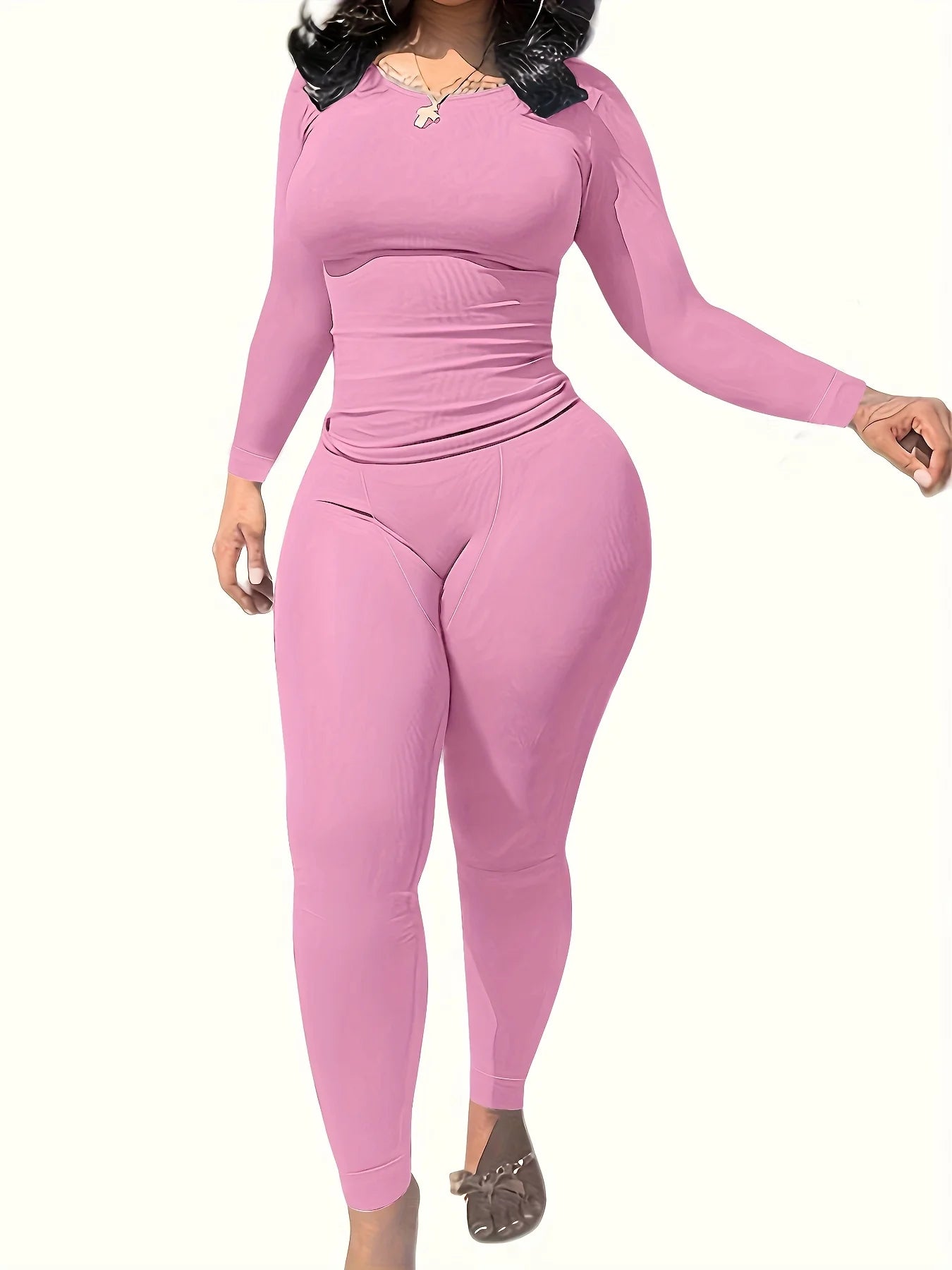 Women Clothing Long sleeves  and Leggings Set Exercise wear 2 Piece Set Women