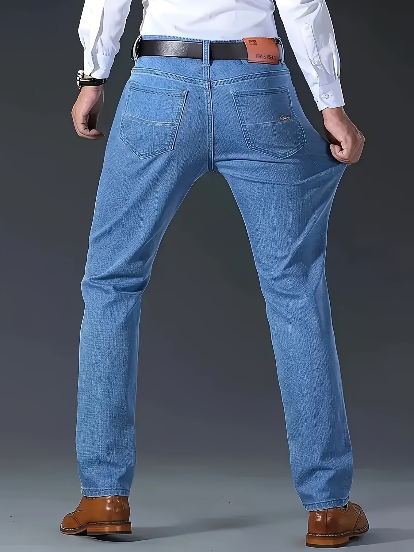 Plus-Size Men'S Comfortable High-Quality Denim Trousers, Suitable for Business, Featuring Stretch, Durability, And Sweat Absorption, Plus Size