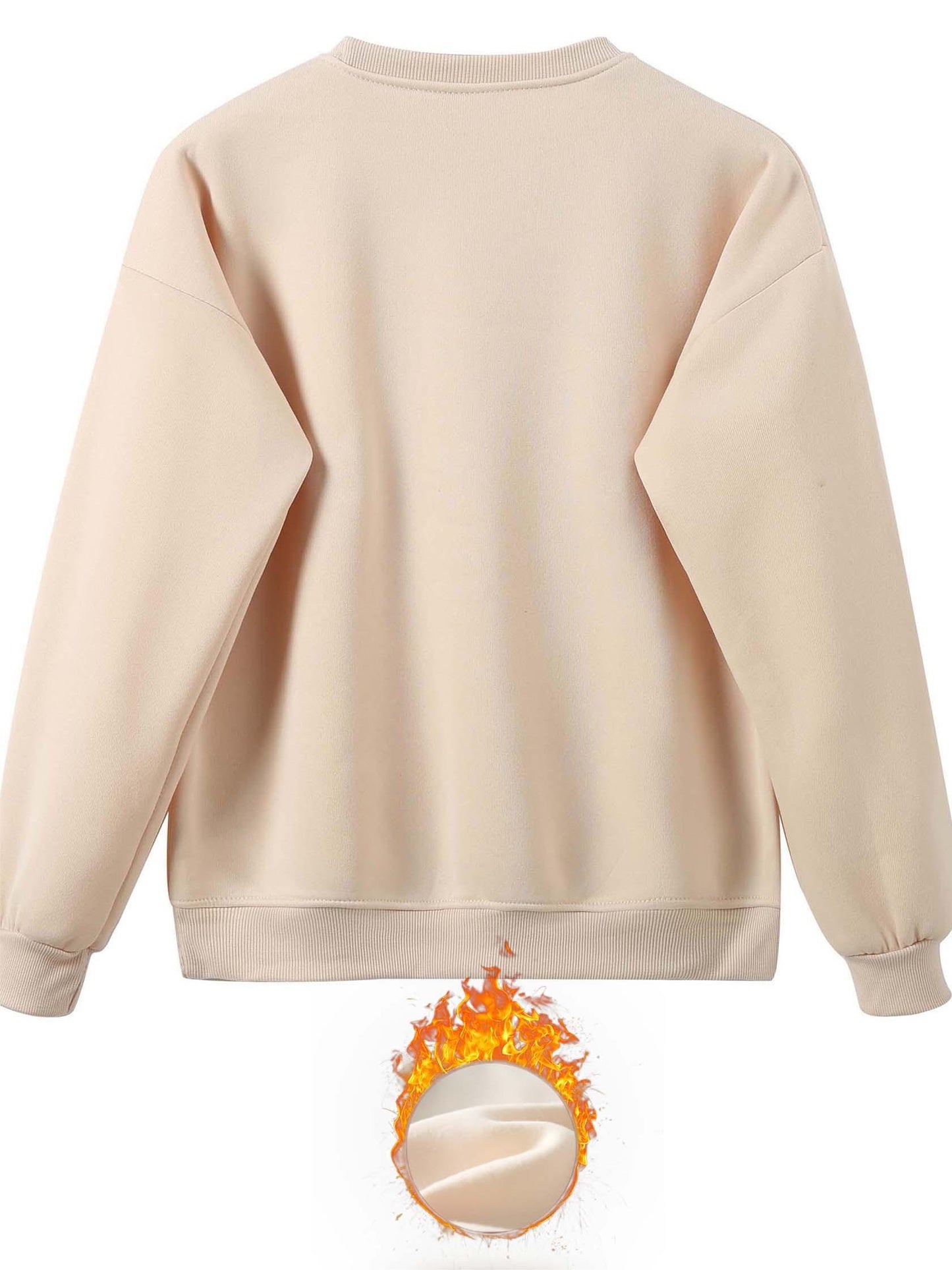 Letter Print Two Piece Set, Crew Neck Sweatshirt & Pants, Women's Clothing