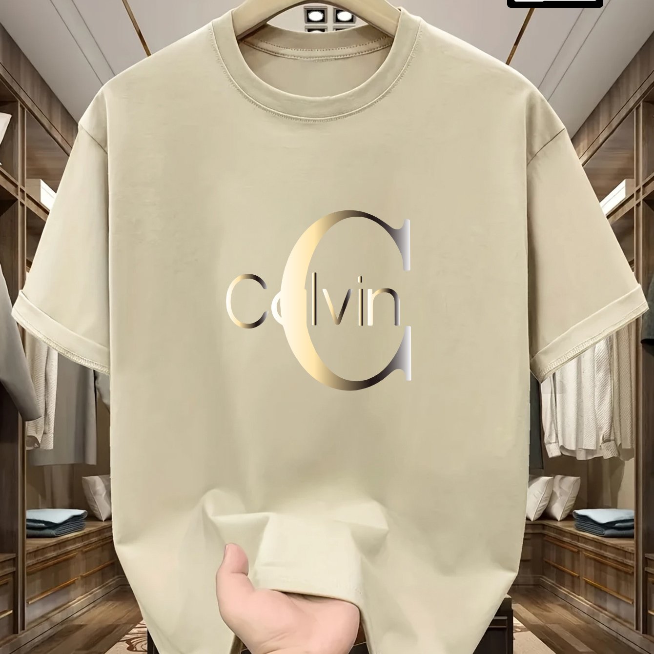 Men's Plus Size Short Sleeve T-Shirt - Premium Milk Silky Fabric, Bold Letter Graphic Print, Crew Neck Casual Summer Tee, Machine Washable & Dry Cleanable, PLUS SIZE