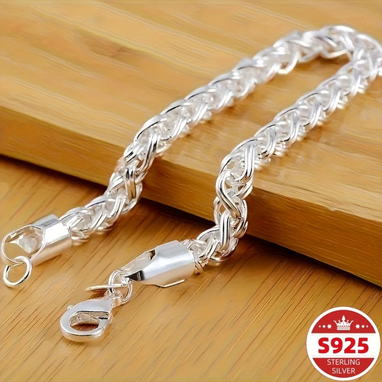 An Excellent Gift For Weddings, Engagements And Special Occasions A Simple And Stylish 925 Sterling Silver Bracelet That Shines Brightly.