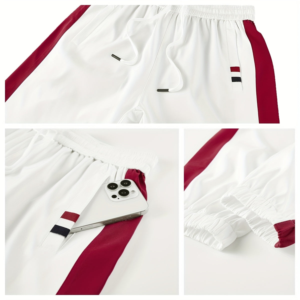 Unisex Sports Suits, Contrasting Colors, Stand-Up Collar Zipper Jacket + Side Striped Trousers, Spring And Autumn Leisure Fitness Two-Piece Suit