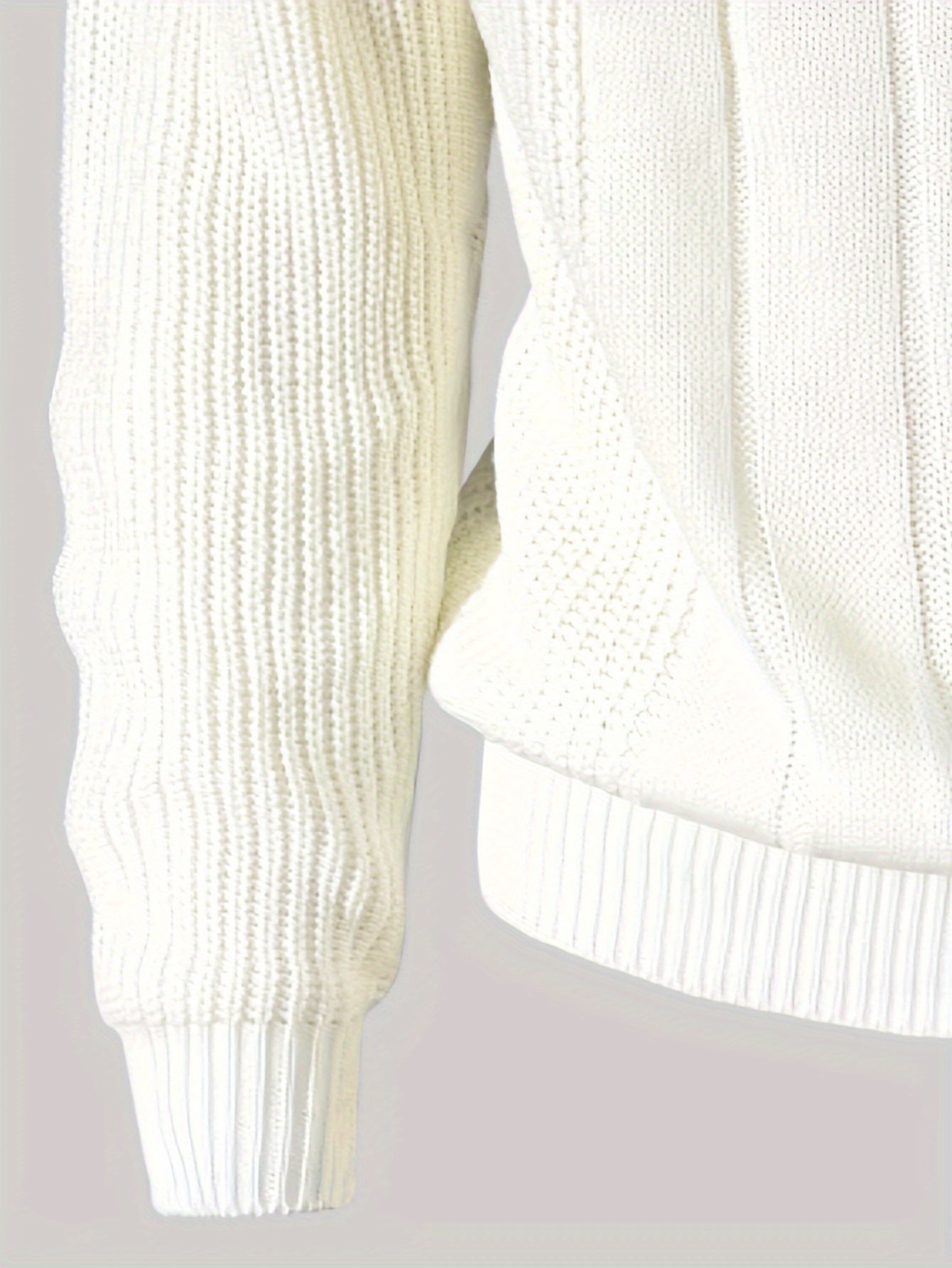 Plus Size Men's Turtleneck Knit Sweater, Regular Fit, Casual And Academic Style, Long Sleeve Sweater For Winter Season