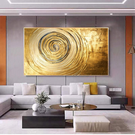 Hand Painted Oil Painting Original Gold Texture Oil Painting on Canvas Large Wall Art Abstract Minimalist Painting Golden Decor Custom Painting Living Room Home Decor