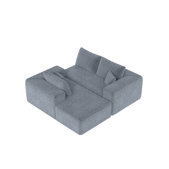 Modular Corduroy Sectional Sofa with Chaise Lounge, All-Foam Deep Seat Couch, Soft Wide-Wale Upholstery, Modern Convertible Seating for Living Room