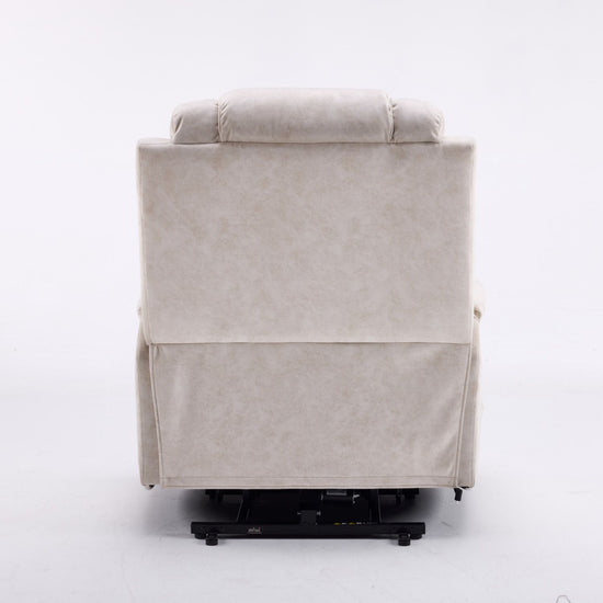 Power Lift Recliner Chair Sofa with Massage and Heat for Big and Tall Elderly,Infinite Positions,Single Motor,Cup Holders,and USB Ports,polyester Home Theater Seat