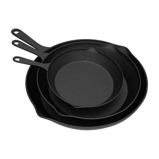 Frying Pans-Set of 3 Cast Iron Pre-Seasoned Nonstick Skillets in 10&