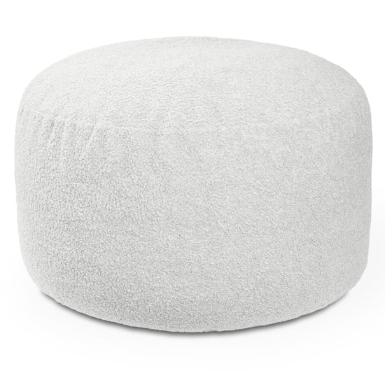 Jaxx Saxx Shearling Faux-Lamb 4 Ft Large Round Bean Bag, Cloud