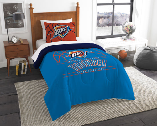 Thunder OFFICIAL NBA "Reverse Slam" Twin Printed Comforter & Sham Set