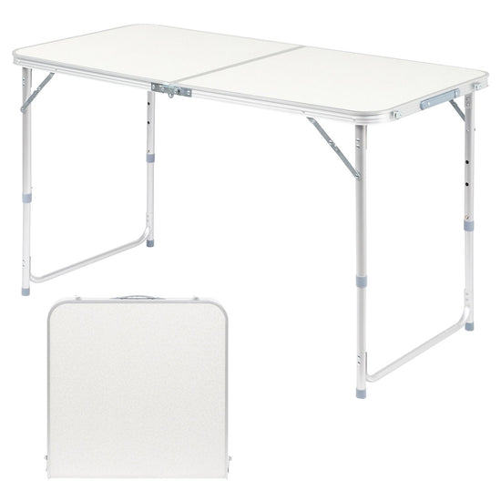 3FT/4FT/6FT Durable Plastic Folding Table w/Handles & Lock - Portable Indoor/Outdoor Picnic Dining Table for Camping, Parties, White