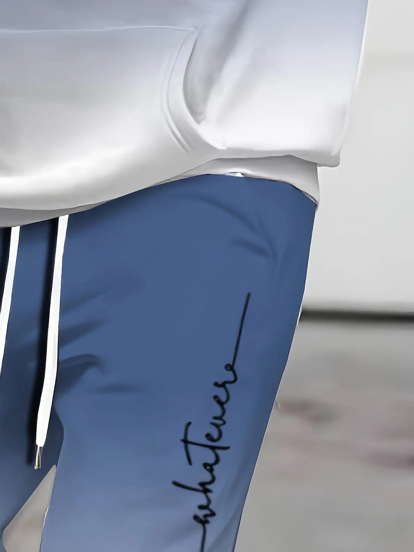 Men'S Plus Size Casual Athletic Hoodie & Sweatpants Set - Polyester Knit, Slight Stretch, Regular Fit, All-Over Print, Comfortable Home Wear, Casual Wear|Hooded Sweatshirt|Stretchy Fabric, PLUS SIZE