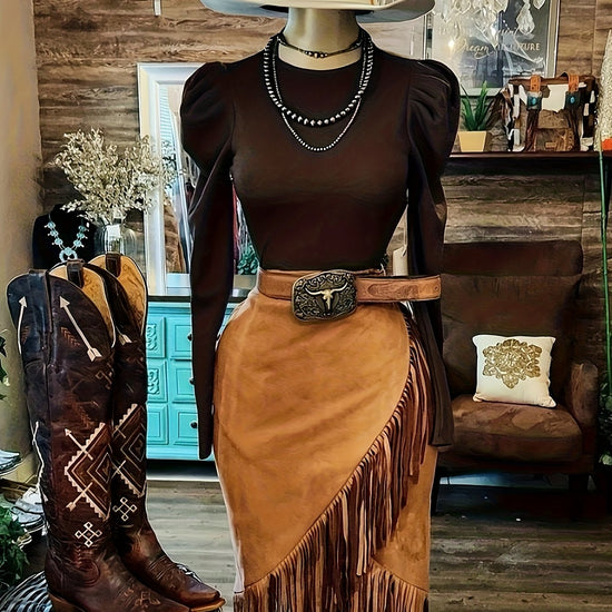 [Vintage Fringe Skirt] Vintage Style Women&