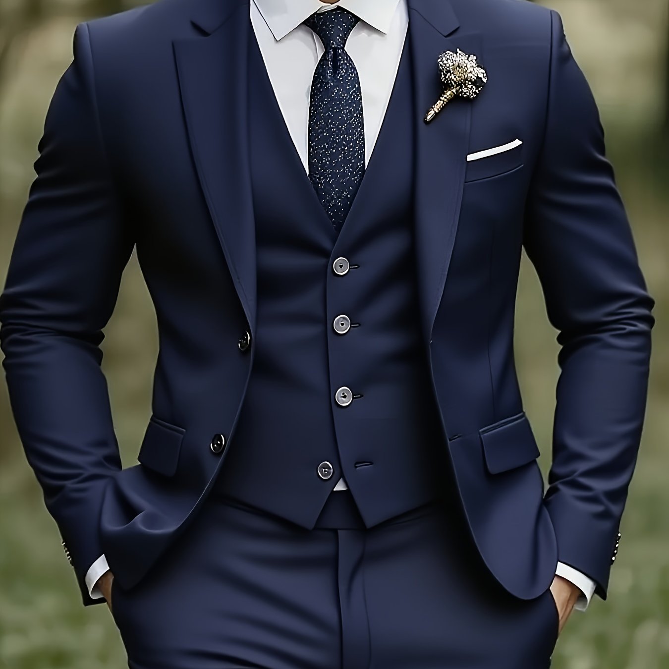 [Plus Size 3-Piece Suit] Premium Plus Size Men's Three-Piece Suit Set | Formal Wear, Wedding Attire, Business Casual, Holiday Gift