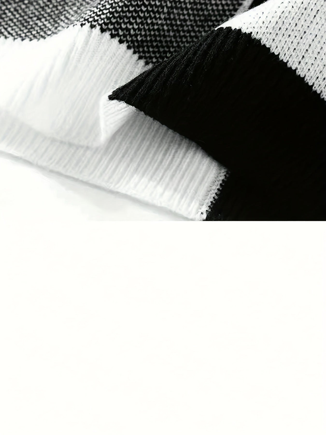 Men'S Casual Color Block Long Sleeve Sweater - Black & White Striped Design, Round Neck, Medium Stretch, Fall/Winter Wear, Regular Fit for Casual Attire, Comfortable Clothing | Stylish Casualwear | Mediumstretch Fabric, Sweat