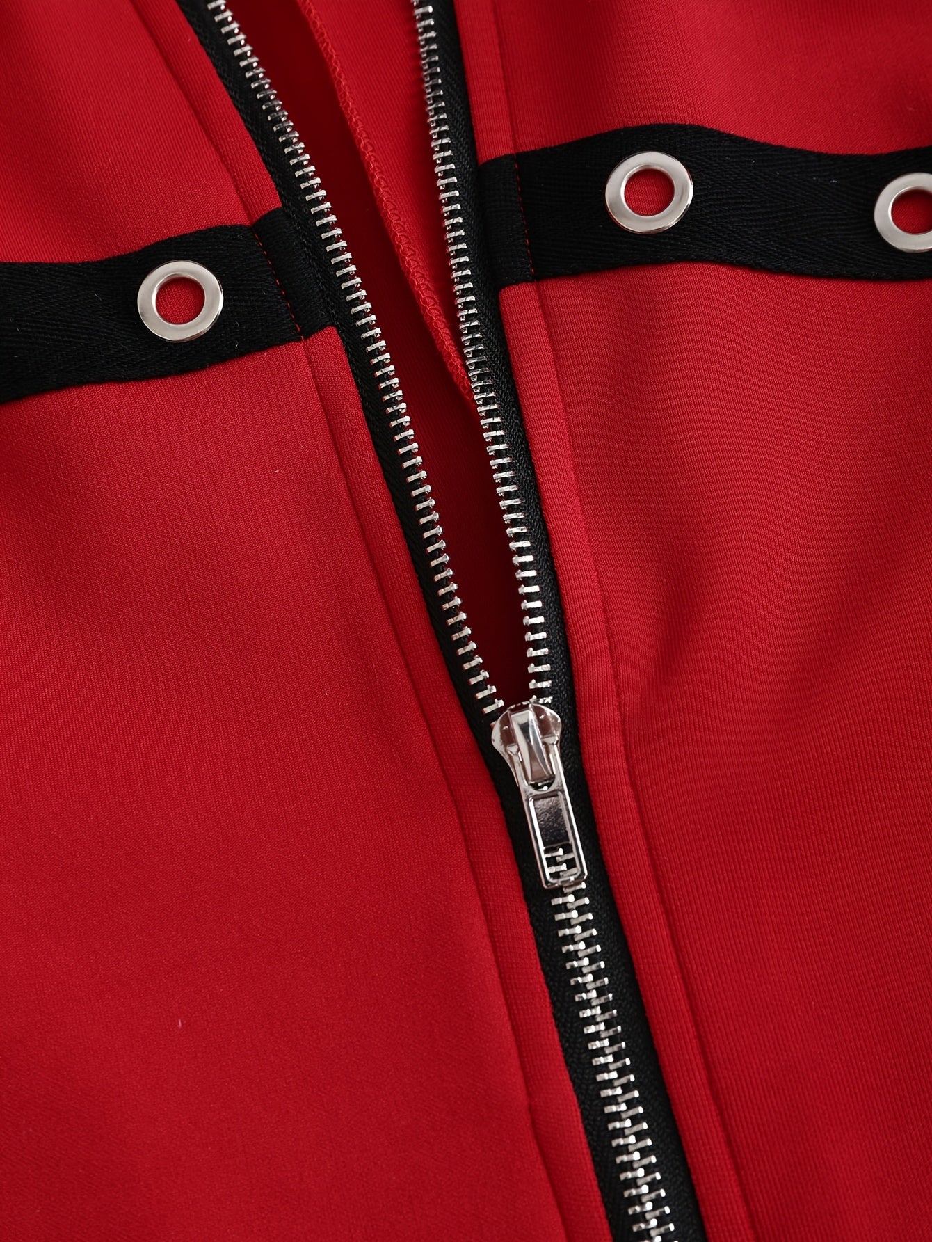 1pc Y2K Style Women'S Hooded Jacket - Solid Color Polyester Knit Fabric with Zipper and Belt Detail, Long Sleeve Punk-Inspired Casual Outerwear for Fall/Winter